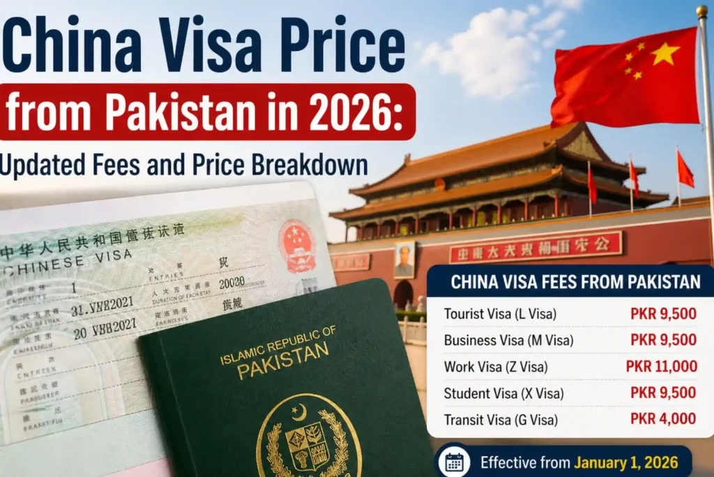 China Visa Price from Pakistan in 2026 Updated Fees and Price Breakdown