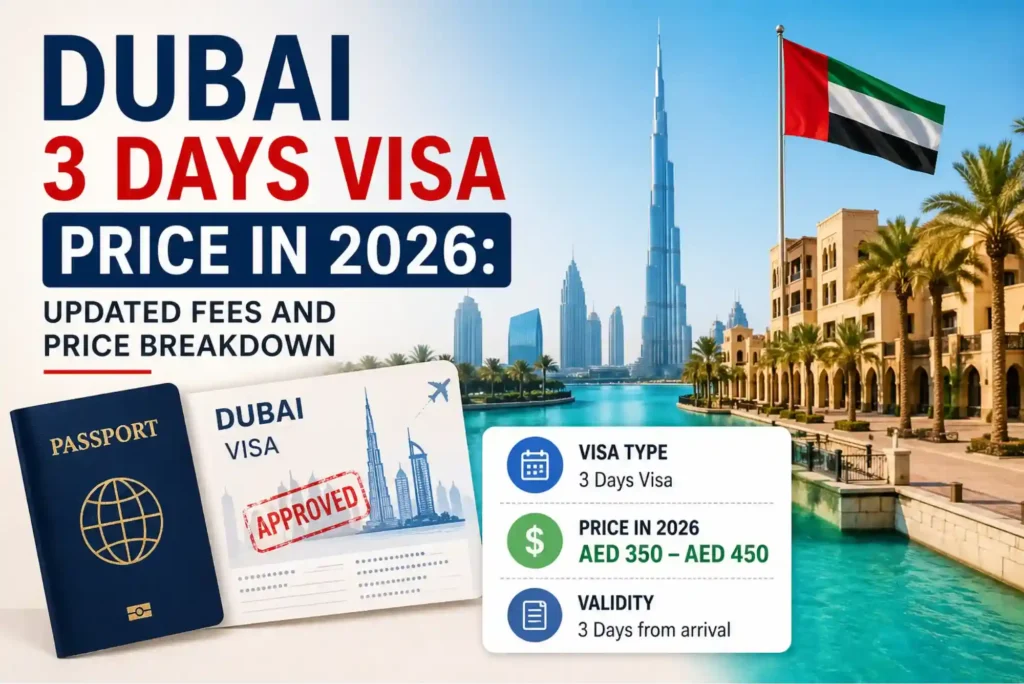 Dubai 3 Days Visa Price in 2026 Updated Fees and Price Breakdown
