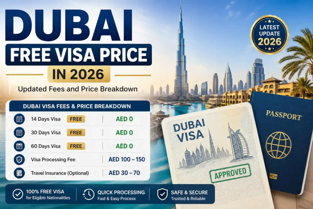Dubai Free Visa Price in 2026 Updated Fees and Price Breakdown