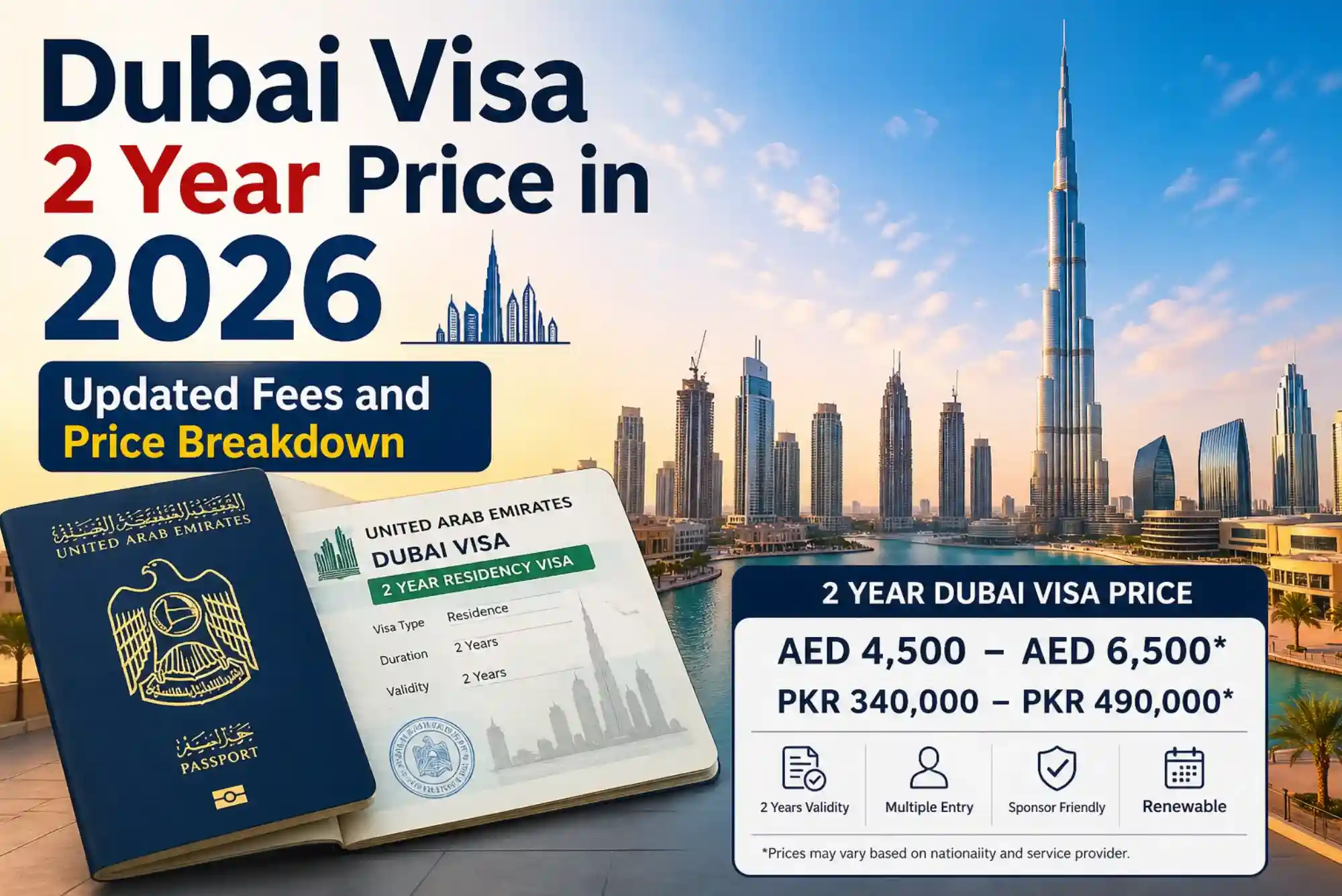 Dubai Visa 2 Year Price in 2026: Updated Fees and Price Breakdown