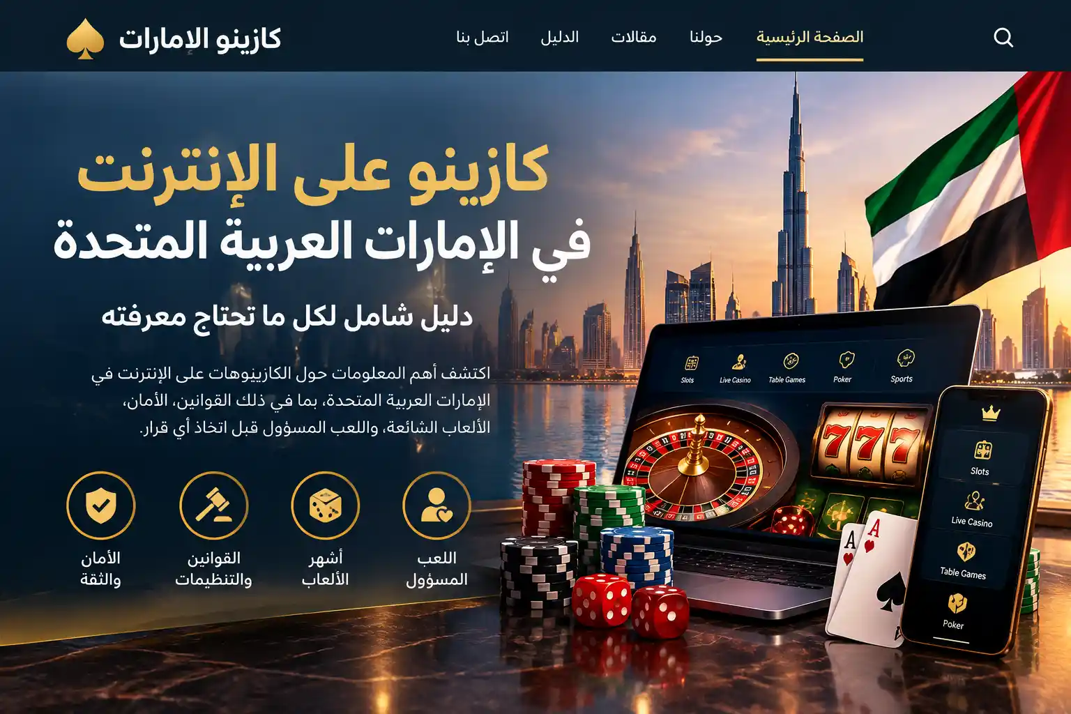 كازينوهات الإنترنت في الإمارات العربية المتحدة: دليل شامل للاعبين
